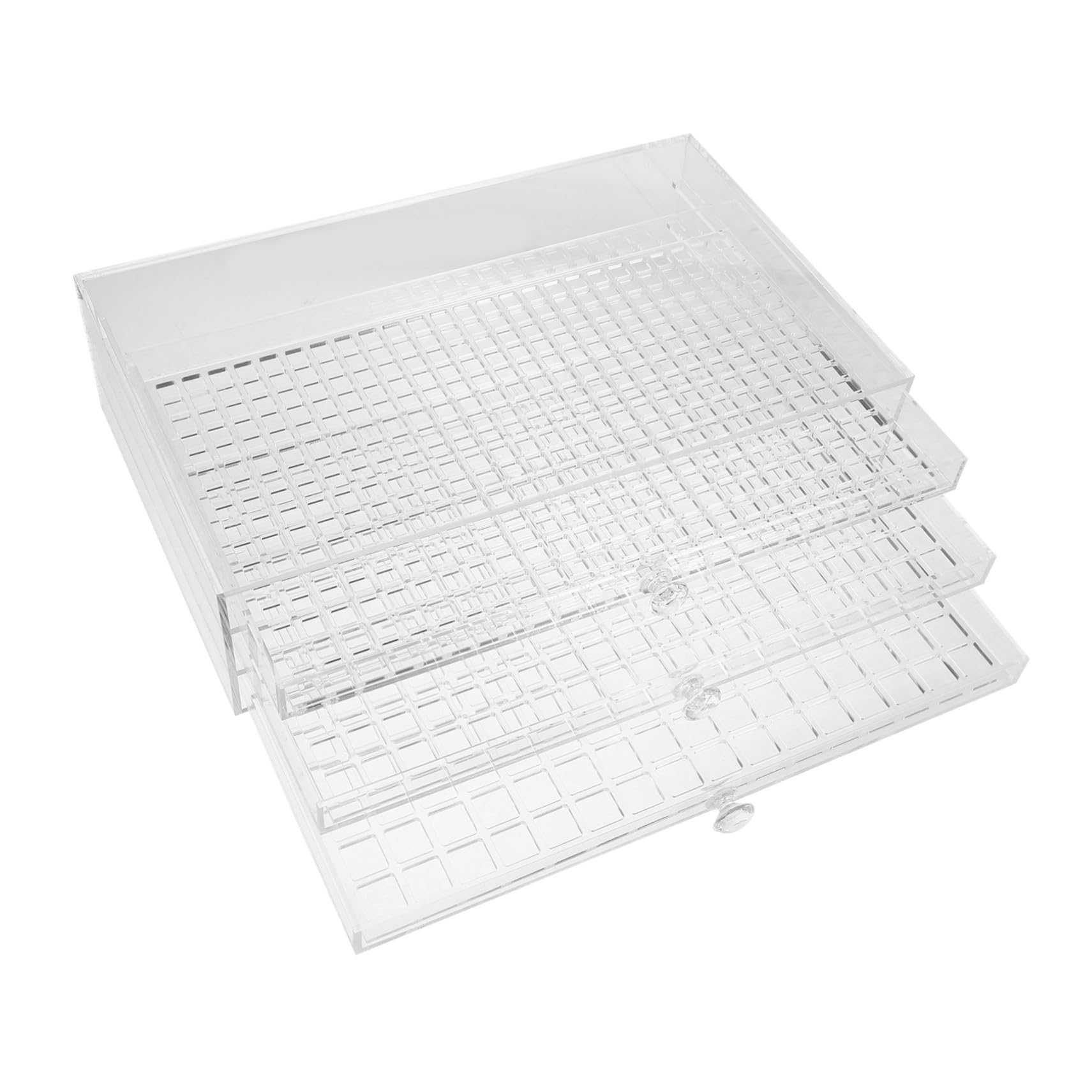 INOOMP Boîte de Rangement Acrylique 3 Tiroirs pour Bijoux et Nail Art Compartiments Transparents