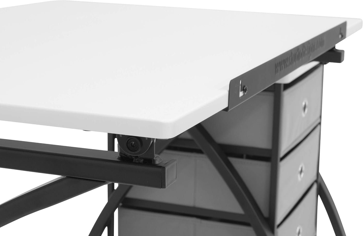 40'' Black & White Adjustable Craft Table with Storage & Padded Stool