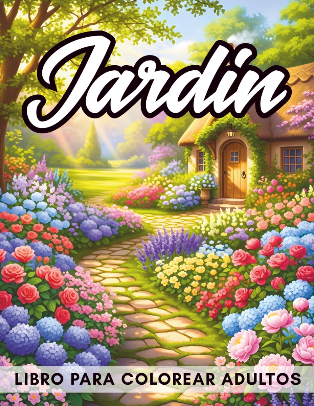 Jardin Libro Para Colorear Adultos: 43 Motivos de Jardines, Flores y Naturaleza para Relajación y Alivio del Estrés