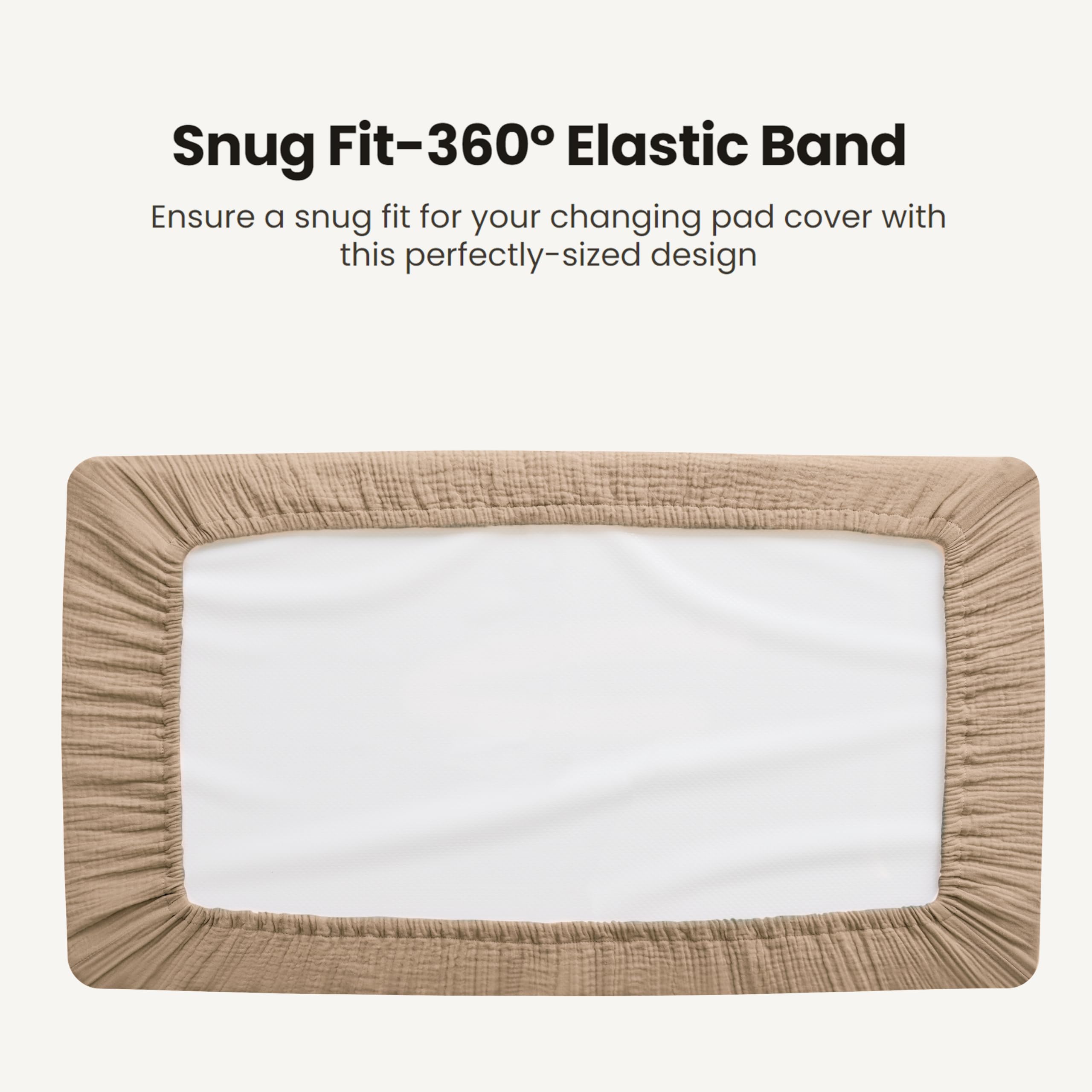 Konssy Lot de 2 housses de matelas à langer imperméables en mousseline de coton matelassé doux pour filles et garçons (camel, soleil)