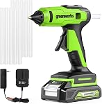 Greenworks 24V Pistolet à colle sans fil, batterie 2.0Ah & Chargeur inclus -1.5min Chauffage rapide,LED Lumière, soufflet sans drip, 90 min Durée, Arrêt automatique pour DIY, Arts, artisanat, décoration d'intérieur