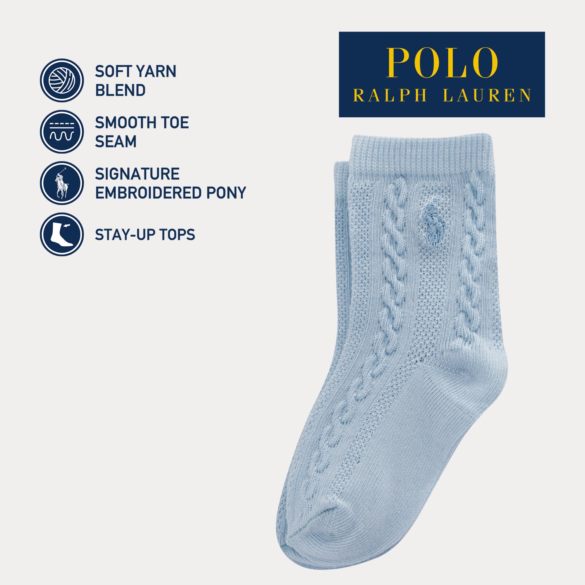 POLO RALPH LAUREN Cable Texture Socks Socken mit Kabelstruktur für Babys und Kinder