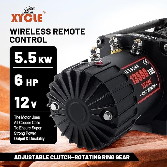 Winche Eléctrico 13500lbs 12V, Soga Sintética, Control Remoto miniatura 6