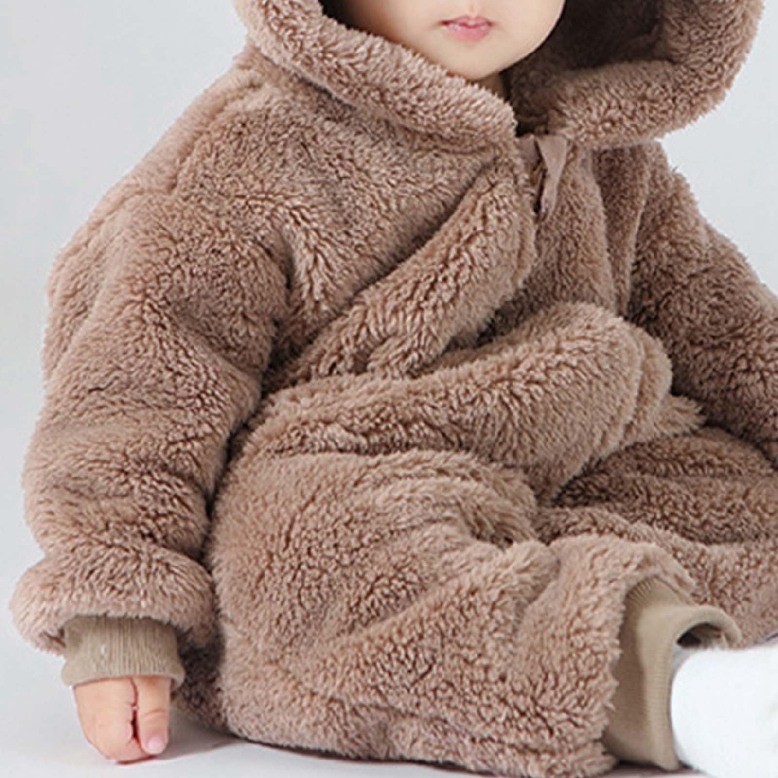 Bebés Mameluco Invierno Traje de nieve forro polar para bebé recién nacido Bebe con Capucha mono Chaqueta Pies Peleles otoño e