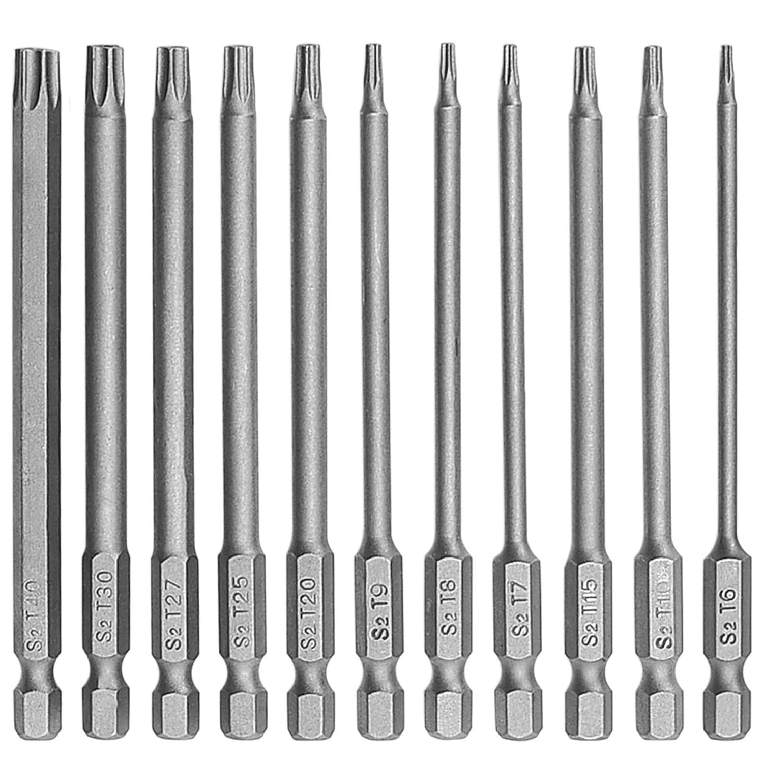 11-Piece 100 mm T6-T40 Magnetic Torx Hex Handle Screwdriver Set