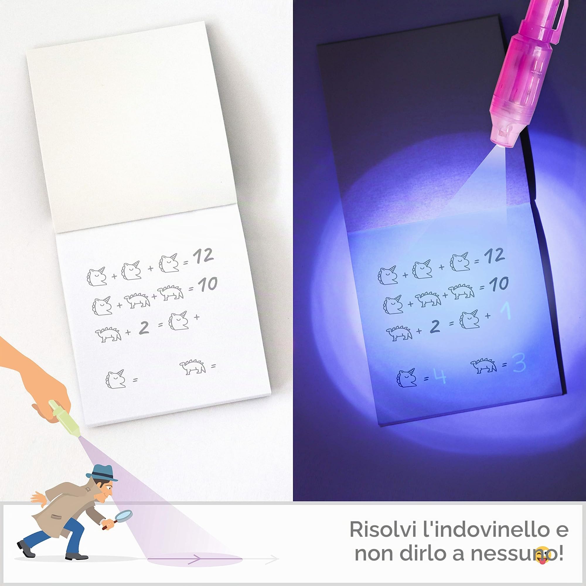 BONNYCO Penna Invisibile e Taccuino, 32 Pezzi. Gadget Compleanno Bambini, Regalini Fine Festa Compleanno. Regalino Fine Festa, Giocattoli Pignatta. Gadget Bambini con Penna Spia, Scuola Bomboniere