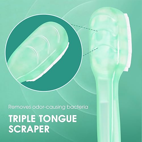 Miniatura 4 de Juego de cepillos de dientes de viaje 5 en 1, mini cepillos de dientes desechables con pasta de dientes + raspadores de lengua + hilo dental + púa