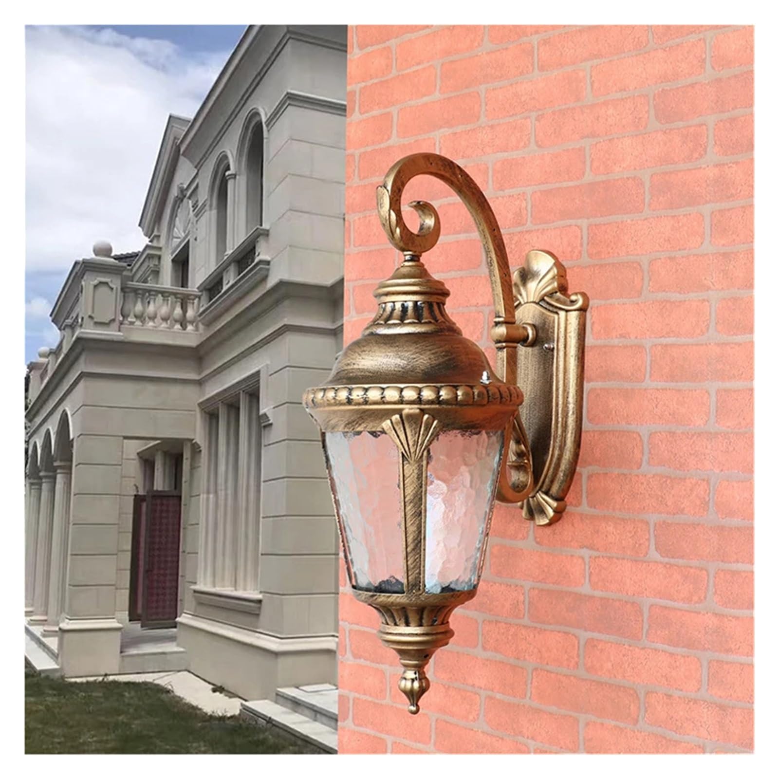 SYAXVOM European Wall Lamp Garden Patio Residential Living Room Corridor Balcony Glass Lamps