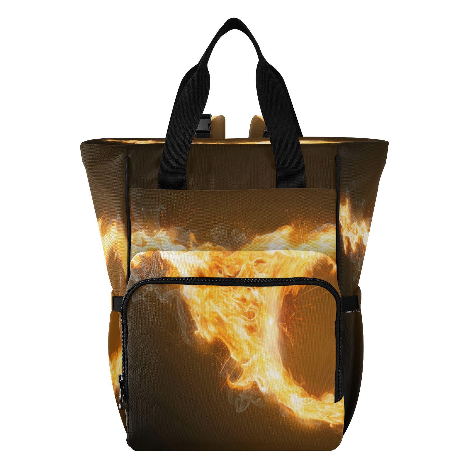 Bolsa de pañales para bebé, multifunción, impermeable, para bebés, niños, bolsa de pañales para ir de compras, viajar, camino de llama de fuego amarillo, Varios colores, 1 size, Moderno / Equipada