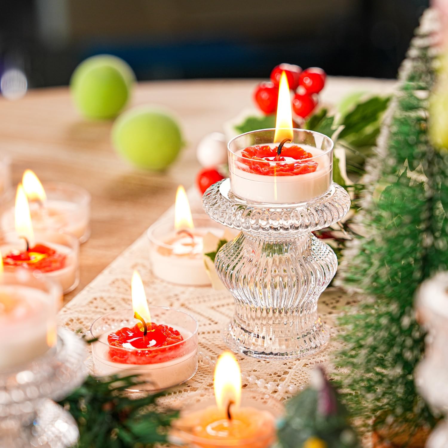 Sungmor 16 Pack Premium Scented Tea Light Candles, Soy Wax Tealights with Embossed Flower Decoration, Pink & Rose Color with Four Scents, Floral Candles for Relaxation, Home Decor and Gift - Image 4