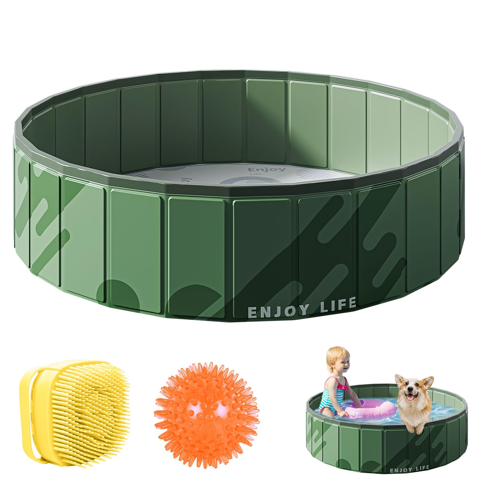 Piscine pour chien de grande taille - 80 x 20 cm/100 x 30 cm - Piscine pliable portable - En PVC épais - Baignoire pour chien robuste antidérapante et résistante à la déchirure - Pour grands et petits