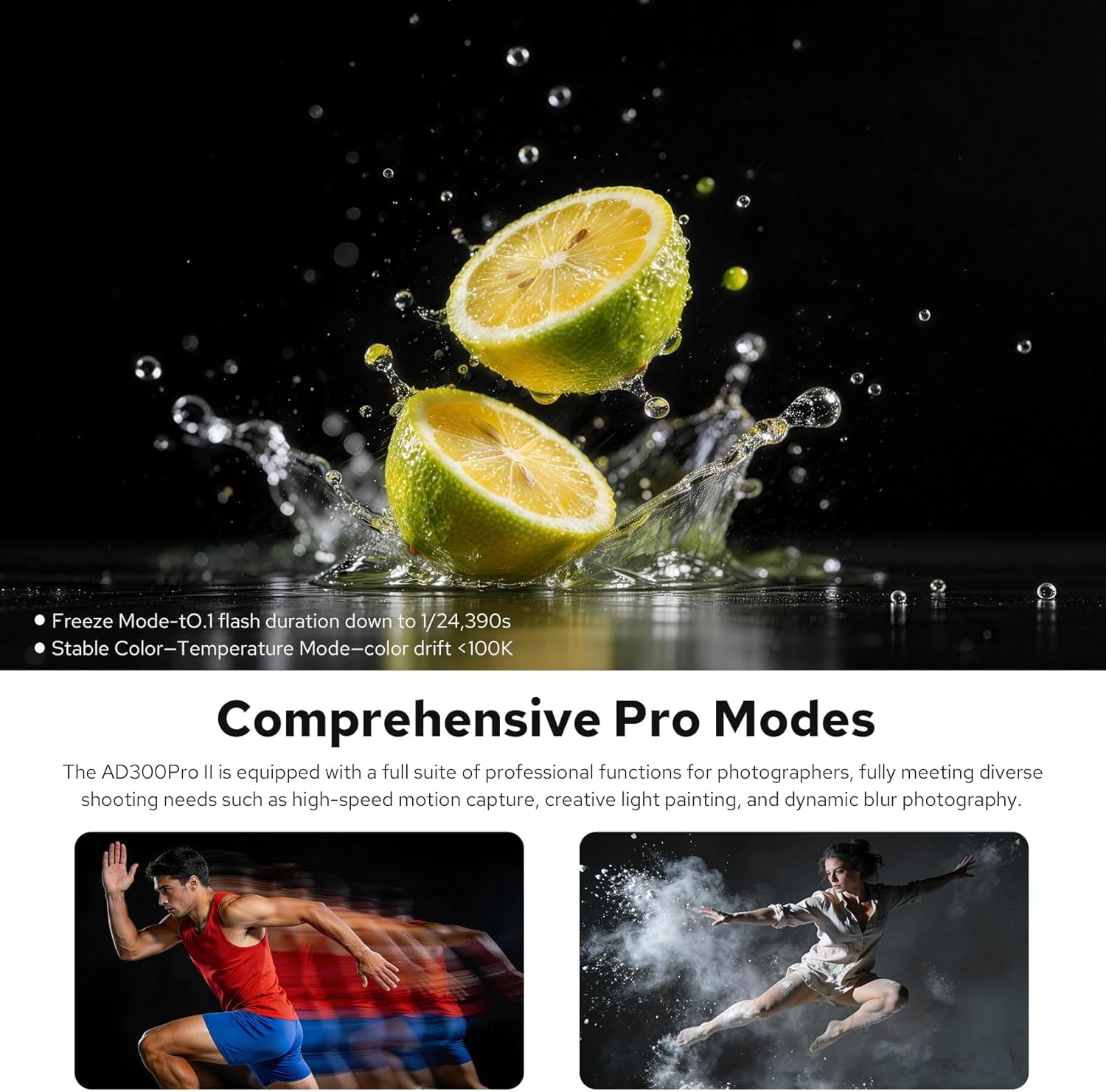 Godox AD300 PRO II Outdoor Flash Strobe Light - Upgraded Heads (AD-S2 & Bare Bulb), 200Ws Bi-Color Model Lamp, 2.4G TTL & HSS,One-Tap Pairing Compatible with Canon, Nikon, Sony, Fujifilm, Olympus