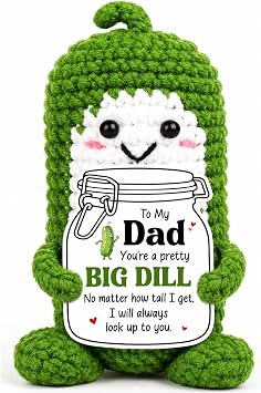 Funny Fathers Birthday Gifts Handmade Crochet Pickle from Daughter Son Wife