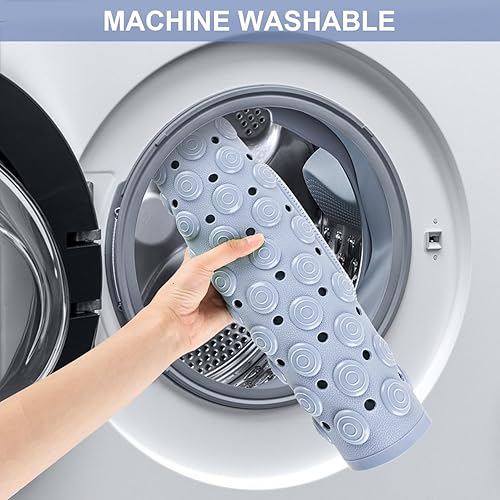 Miniatura 6 de Tapete de ducha de goma para bañera, tapete de goma antideslizante, lavable a máquina, tapete de baño de secado rápido, tapete de piedra de baño de