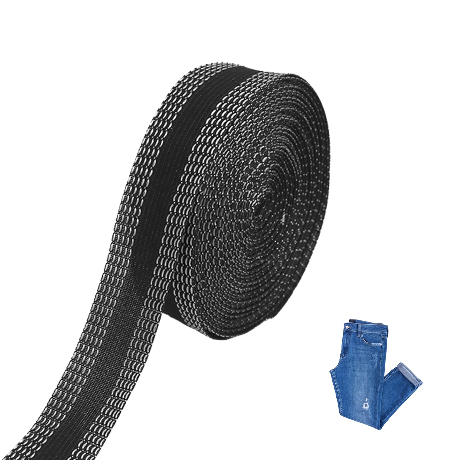 Ruban Thermocollant Ourlet - 6m (3x2m Noir/gris/bleu) - Adhésif Fort - Sans Couture - Pour Vêtements/tissus