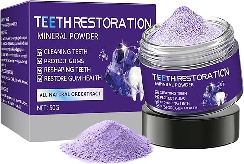 Polvo mineral de restauración de dientes - Pasta de dientes mineral en polvo de restauración, en fortalecimiento de dientes y encías, protege las