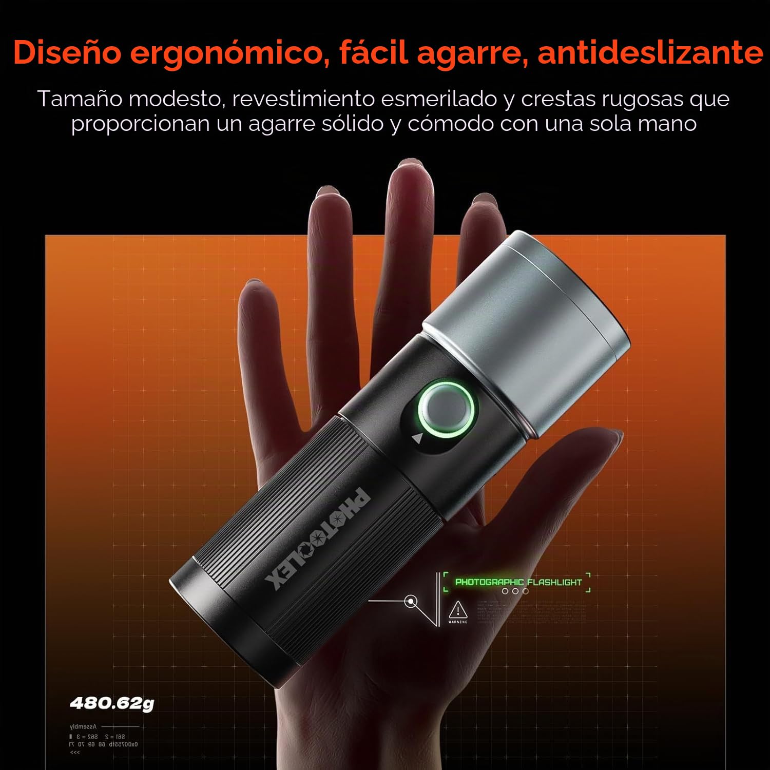 PHOTOOLEX linterna LED para fotografía con 4 luces de relleno de colores, 84000 mAh, aleación de aluminio con 20 filtros de luz estampados, luz de vídeo