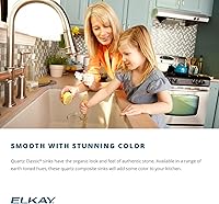 Vista 13 de Elkay ELGDLB3322 Cuarzo Clásico 33 "Drop In Double Basin Quartz Composite Kitchen Fregadero - Negro