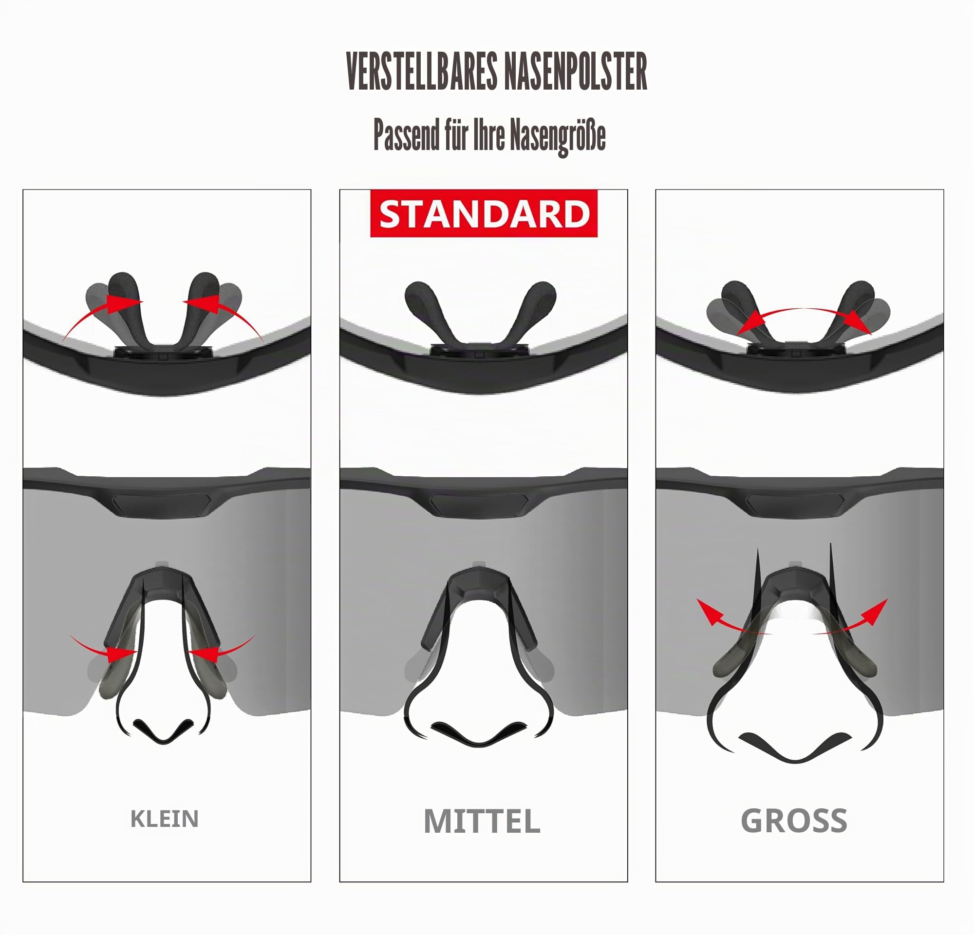 Umschließende Sonnenbrille für Laufen, Radfahren Golf Volleyball MTB Outdoor-Sportarten, ANSI Z87.1 Sicherheit