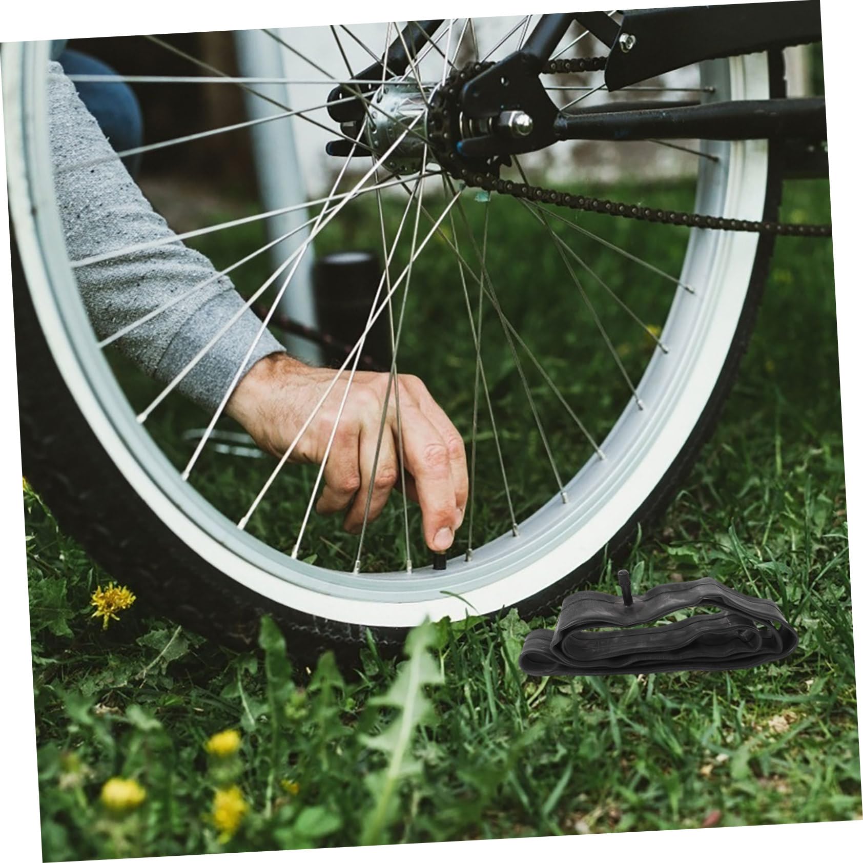 HANABASS Fahrradschlauch Mountainbike Fahrradreifenschlauch Fahrrad-Ersatz-Innenreifen professioneller Innenraumreifen Sportinnenreifen stoßfester Innenreifen Butylkautschuk Black