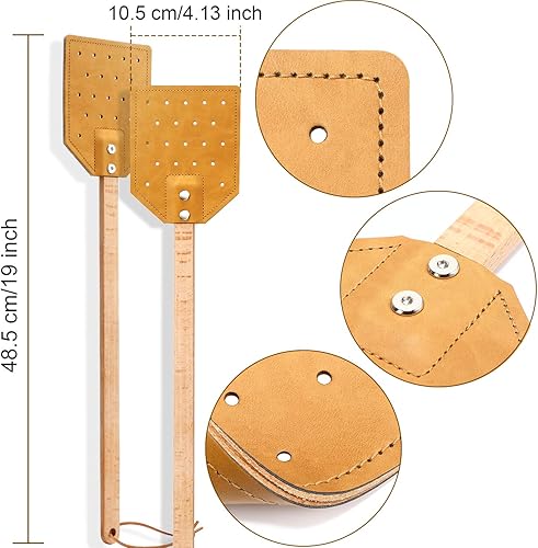 Miniatura 5 de YoungJoy Cabeza de cuero de 19 pulgadas resistente con mango largo, doble cara, flexible y duradera