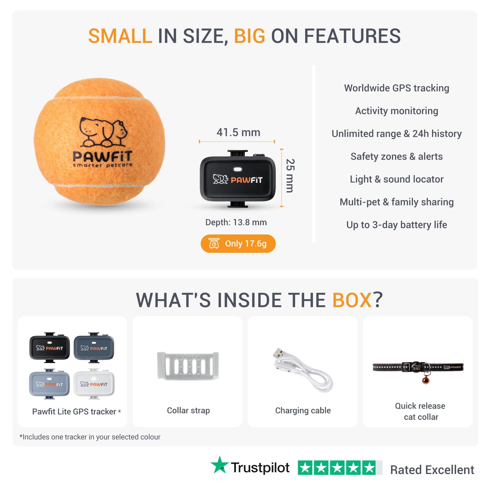 Tractive GPS-kattentracker | Marktleider | Real-time locatietracking | Locatiegeschiedenis | Monitor Activiteiten