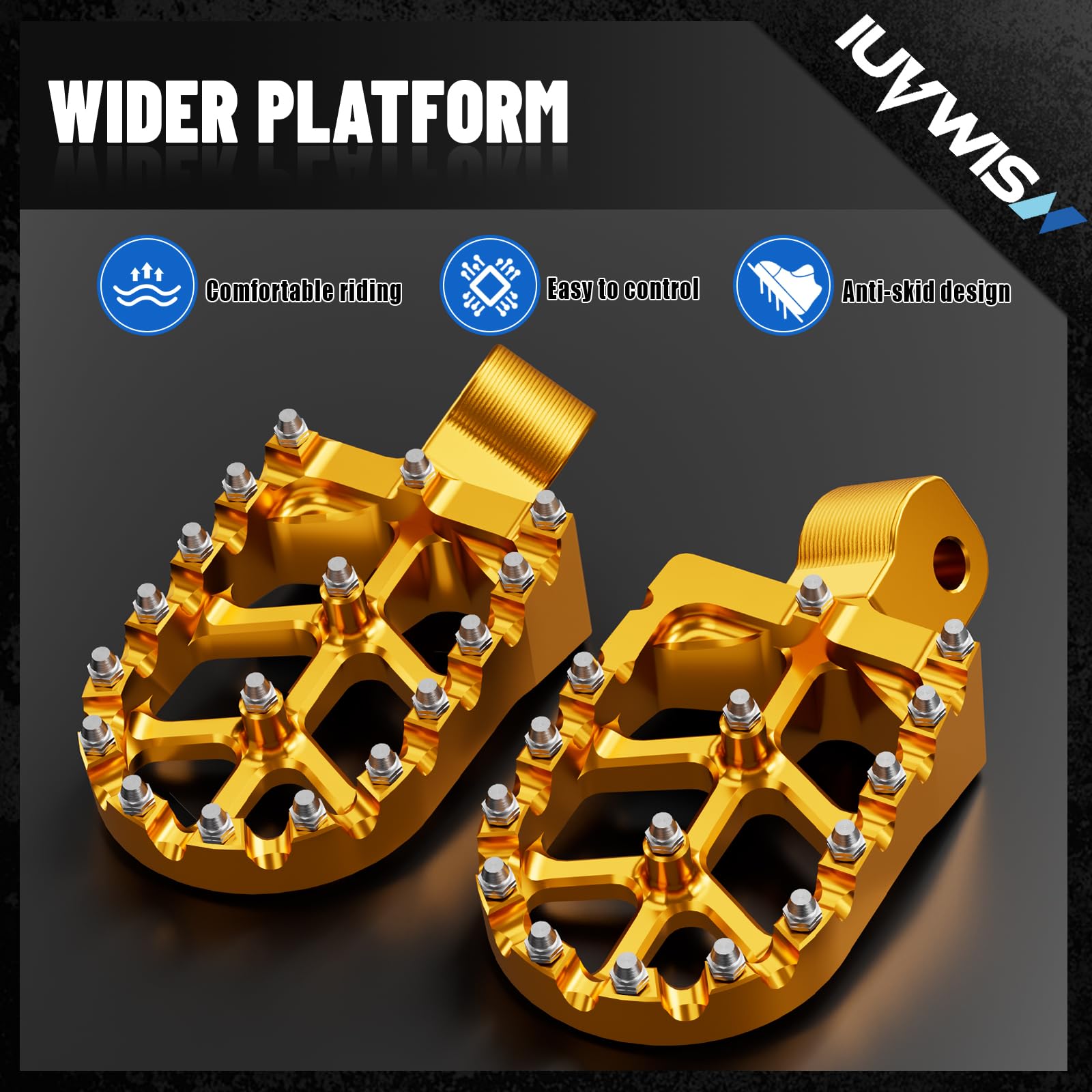 Estriberas de pie para motocross CNC para motocross eléctrica MX 650 500 MX650 MX500 SX500 dorado