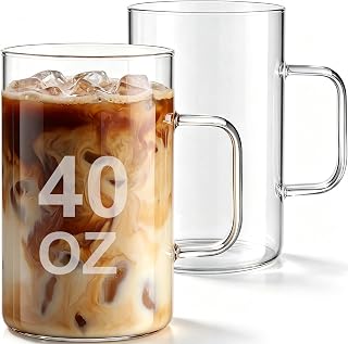 Yetene 40 oz Glass Mugs Pack
