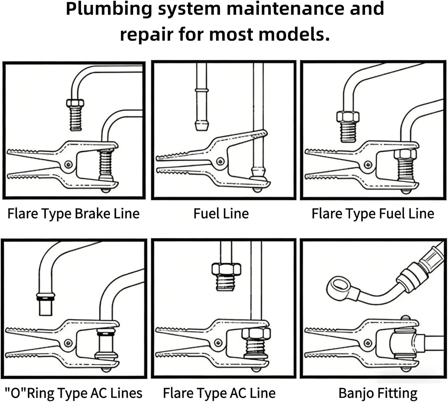 Yctze 8pcs Fluid Line Stopper Kit Universal Fuel Line St fluid line stopperFluid Line Clamp Fluid Line Stopper Kit Fuel Line Stopper Brake Line Stoppe