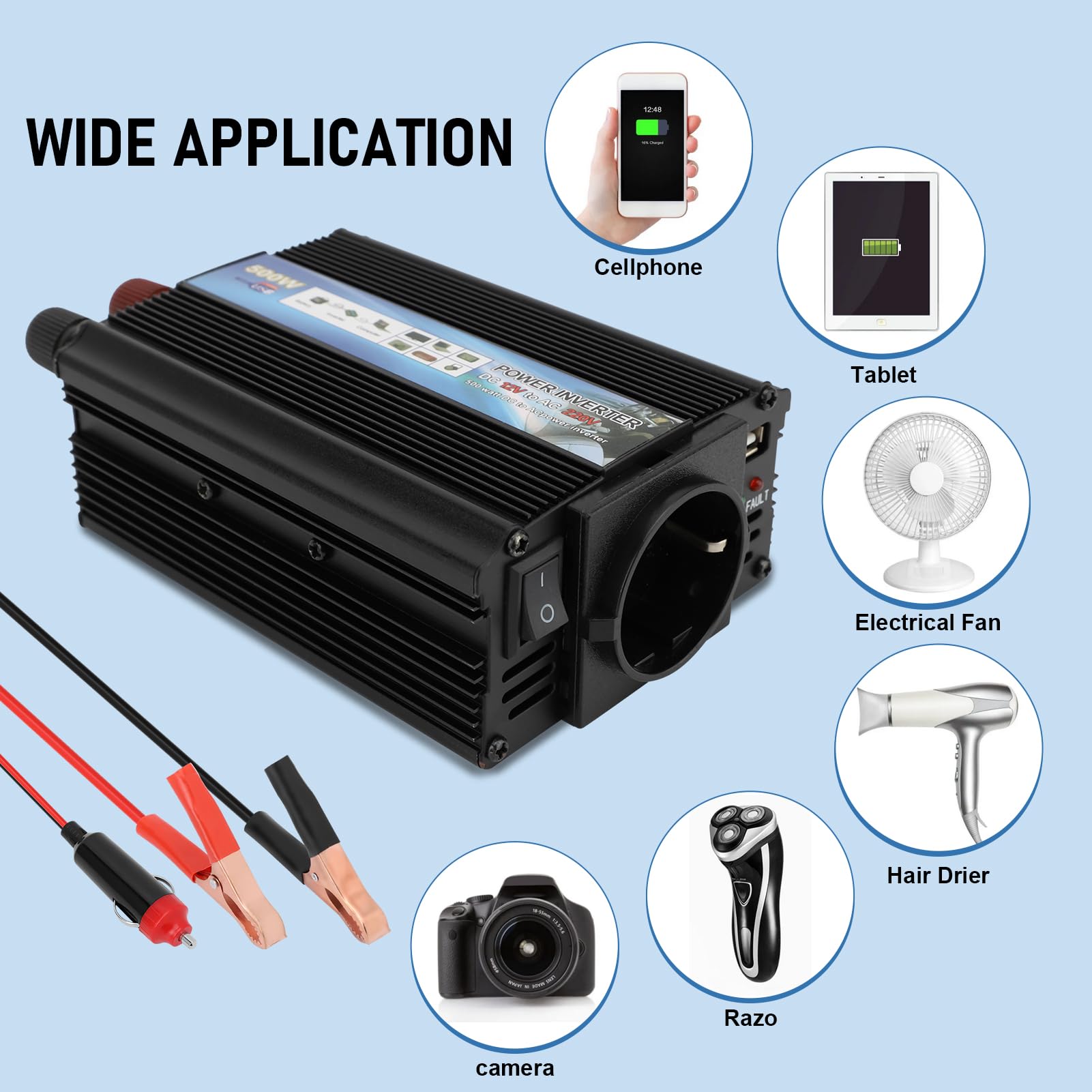 Convertitore di Potenza 350W 12V 220V DC AC USB Onda Sinusoidale Modificata