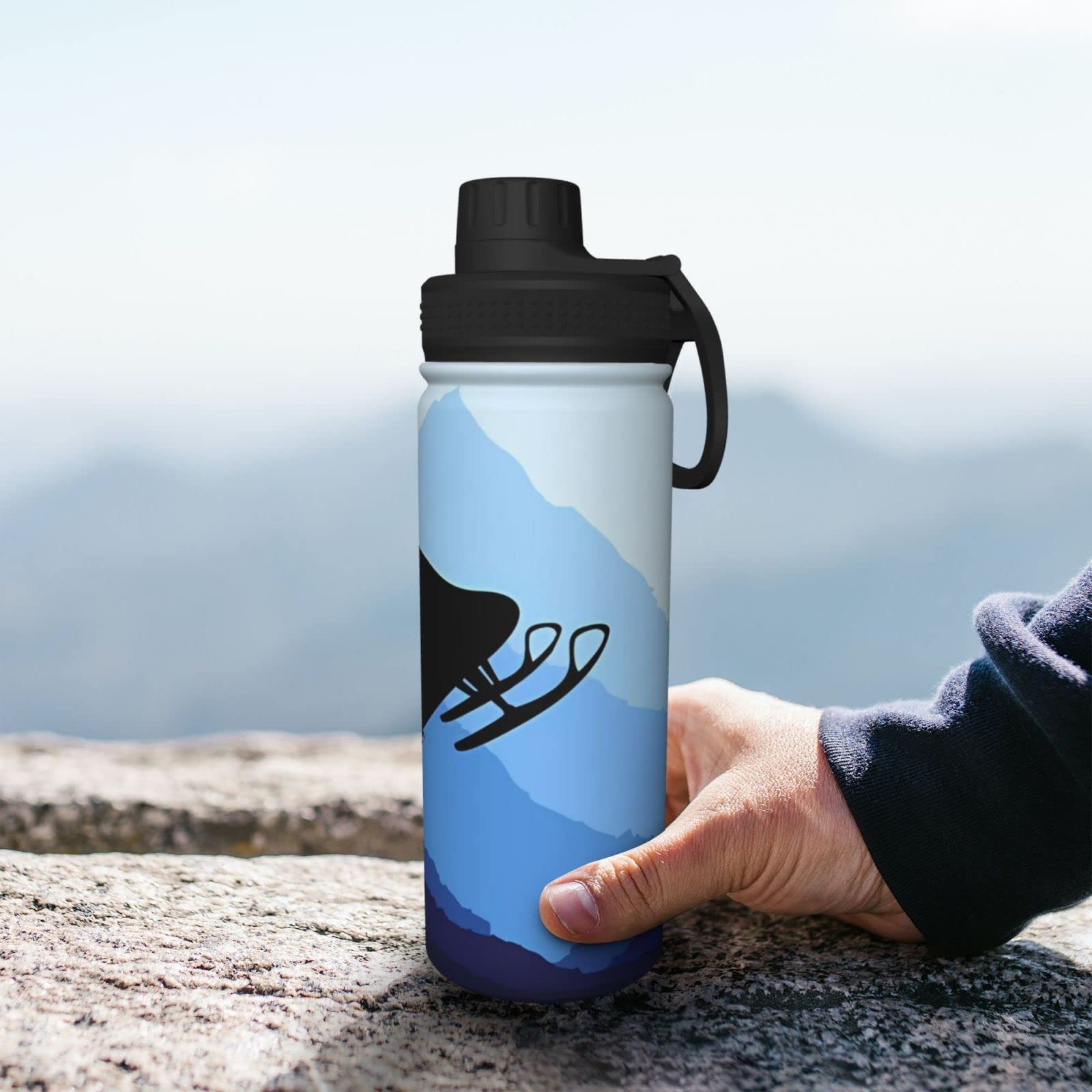 Snowmobile Sport-Trinkflasche, 510 ml, isolierte Edelstahl, auslaufsichere Wasserflasche für Reisen, Fitnessstudio, Büro