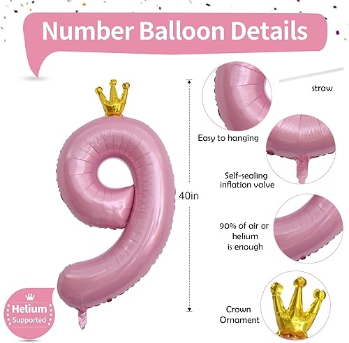 Vista 46 de Globos de 40 pulgadas, globo azul claro número 4, helio autoinflable de aluminio azul bebé para niños de 40 a 15 años, decoraciones de fiesta