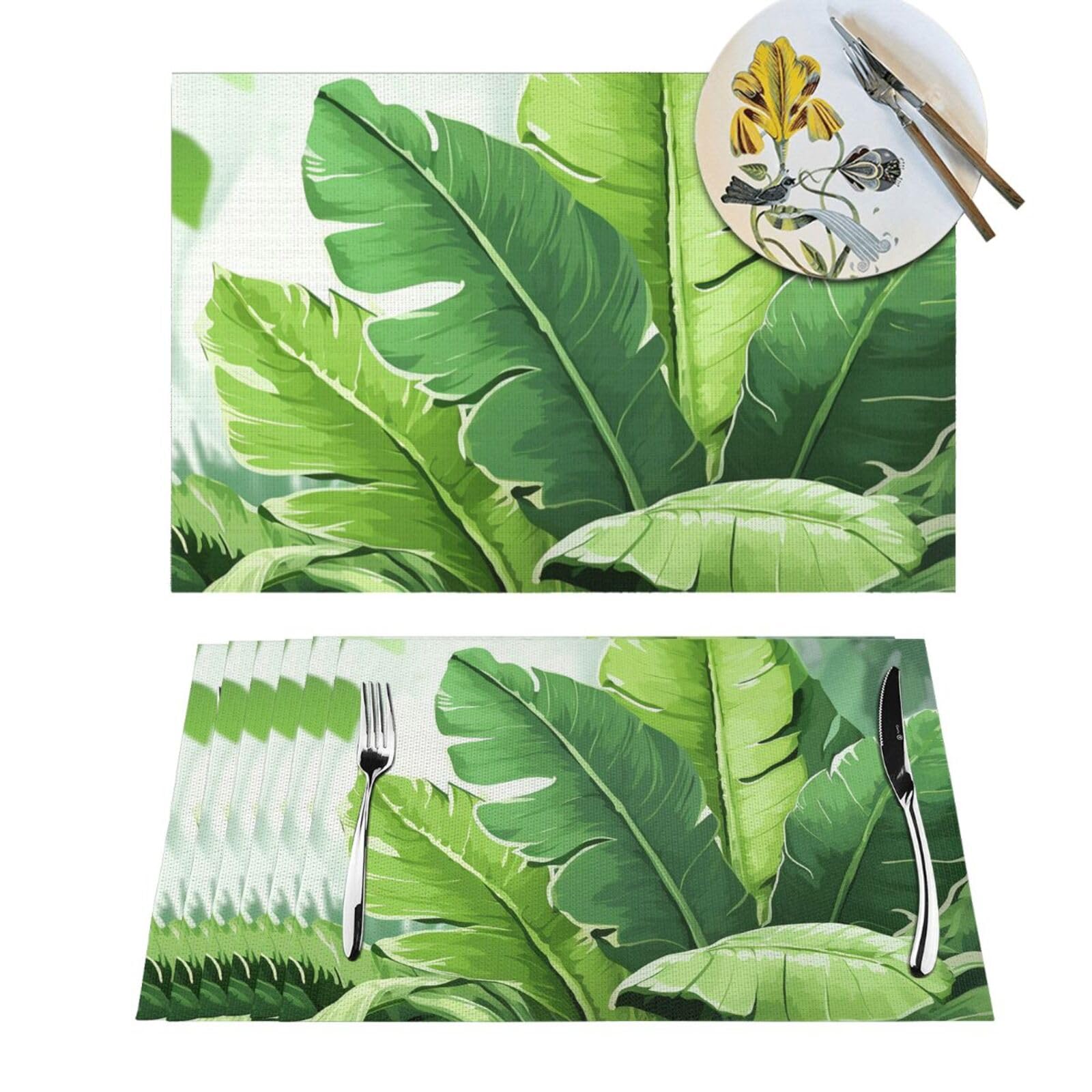 Set de table PVC motif feuille de bananier tropical 45x30 cm