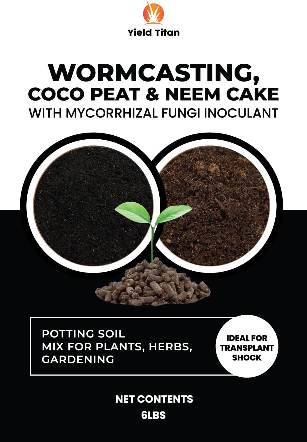 Coco Coir + Neem Cake + Earthworm Castings with Mycorrhizal Fungi Inoculant- Organic Coco Coir/Neem Cake/Earthworm Casting - Neem Cake Fertilizer & Soil Amendment Bundle (2, Pounds)