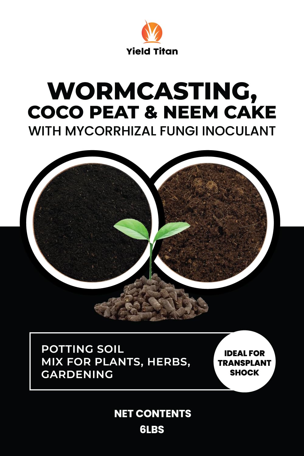 Coco Coir + Neem Cake + Earthworm Castings with Mycorrhizal Fungi Inoculant- Organic Coco Coir/Neem Cake/Earthworm Casting - Neem Cake Fertilizer & Soil Amendment Bundle (2, Pounds)