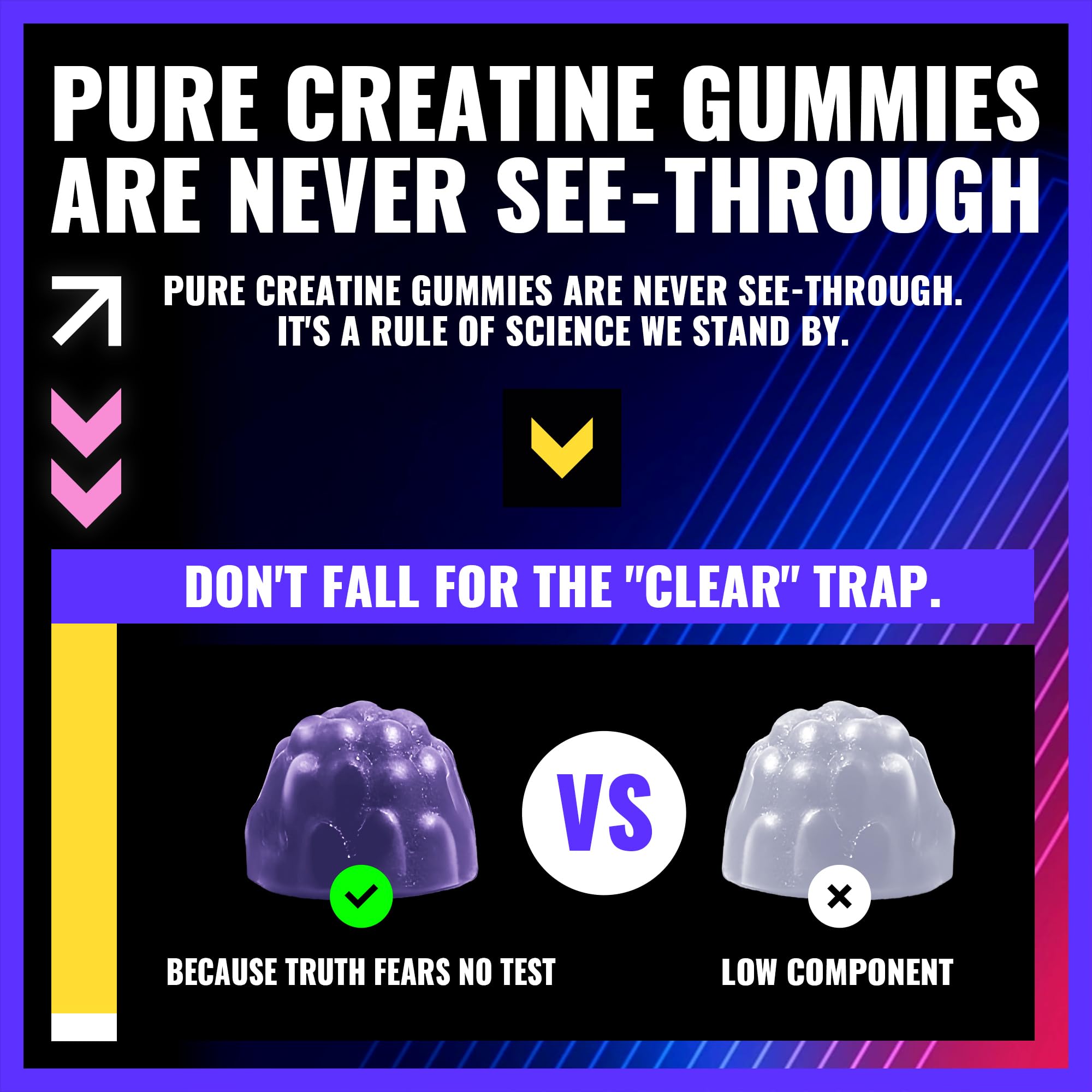 Creatine Monohydrate Gummies 5g for Men &Women.Grape Mango 135ct — Amazon image 4