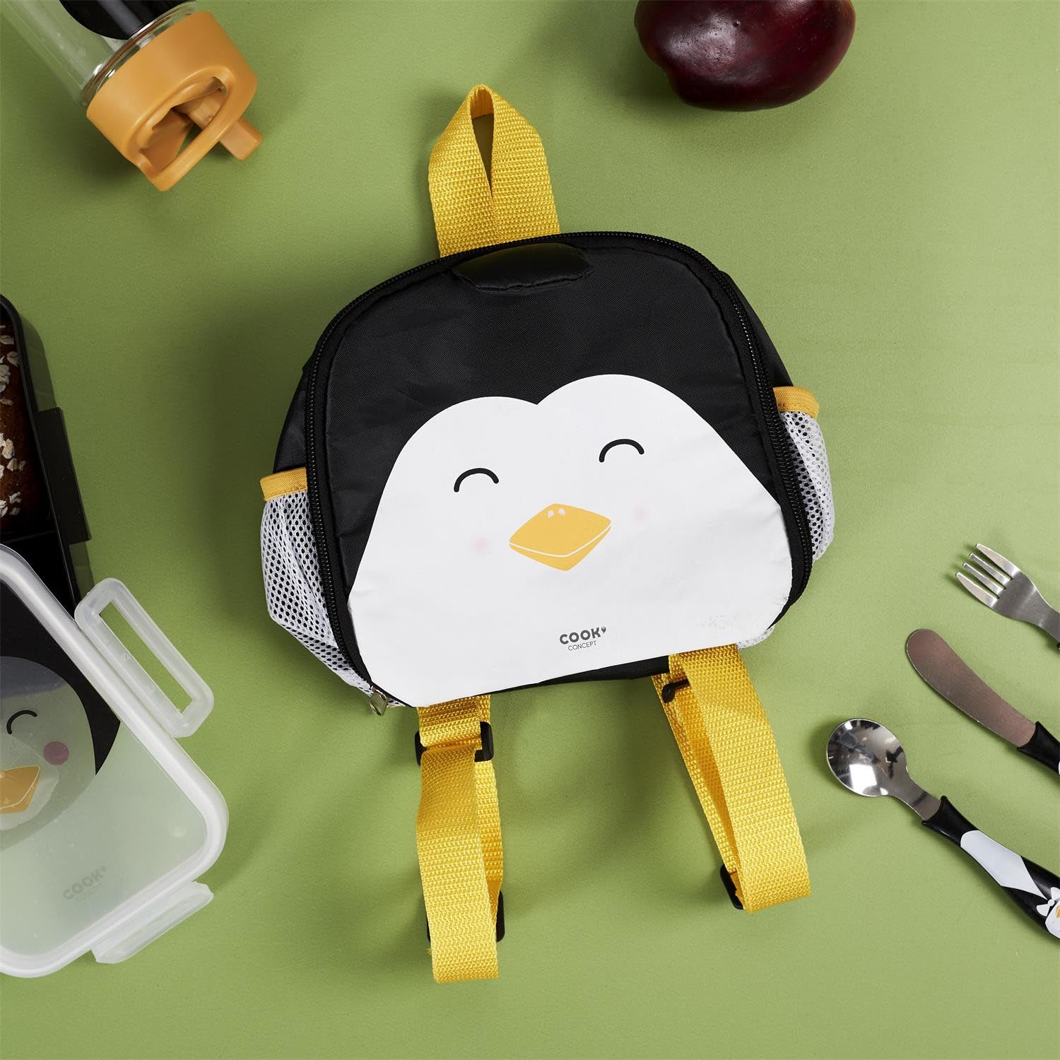 Deconation – Juego de 3 mochilas frescura para niños, animales Kawaii, 4,5 l, con bolsa isotérmica para comidas
