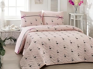 Hayvan Yatak Tak m , Tam/ ift Ki ilik Yatak  rt s  Seti, Pembe Flamingo Temal   rt , K z Erkek  ocuk Yata , Tam/Krali e