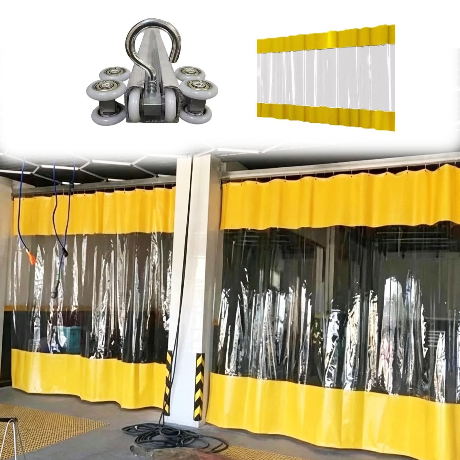Cortina Separador Cortina Divisoria de Taller de PVC Amarillo