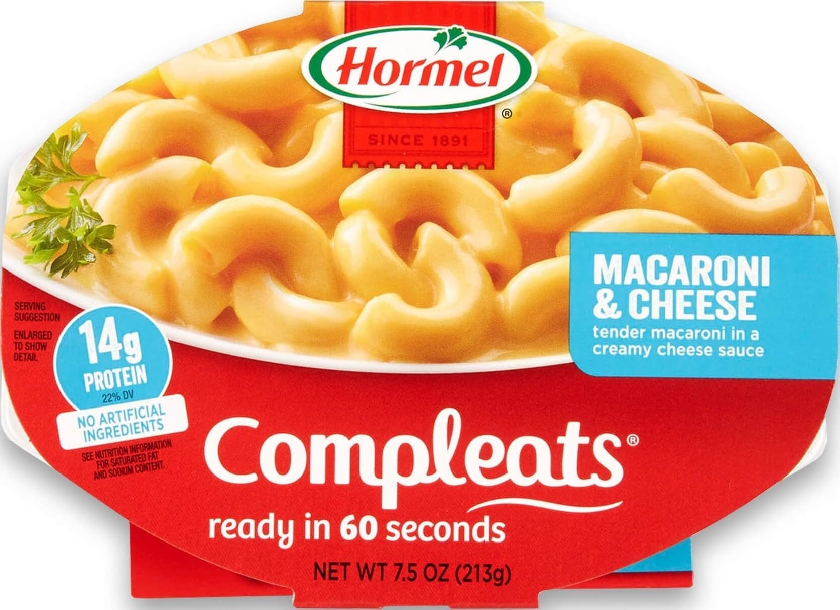 HORMEL COMPLEATS Macaroni & Cheese Microwave Tray, 7.5 Ounces (Pack of 7)