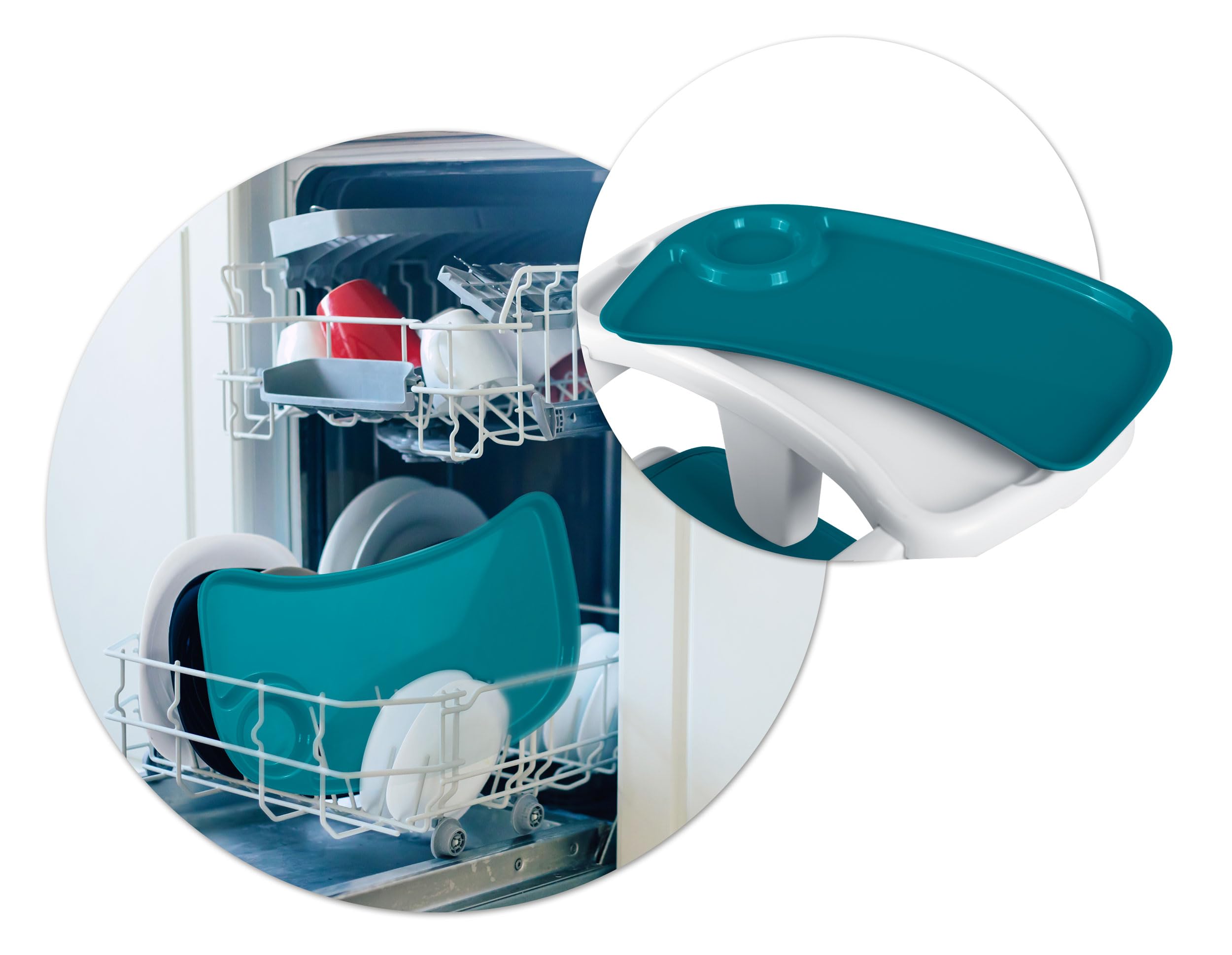 Ricokids - Tulo - 2in1 Hochstuhl Baby - Mit Gurt - Mit Abnehmbarem Tablett - Klappbarer Fütterungsstuhl Mit Rollen - Verstellbare Rückenlehne - Mitwachsender - Ab 6 Monat -102x54x72 cm - Blau