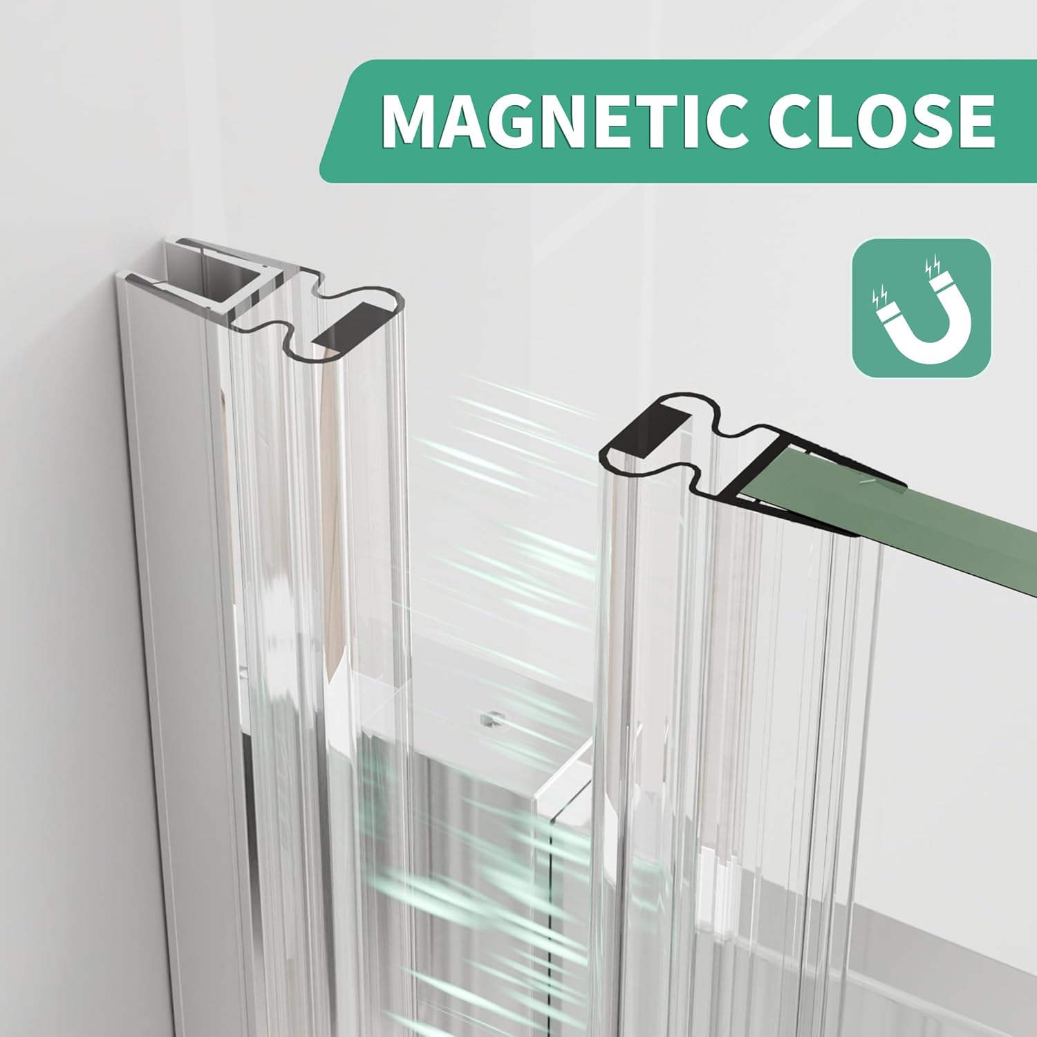 Sliding Shower Door for Bathtub, 52-56” W x 58” H, Frameless Glass Panel 5/16-Inch Clear Tempered Glass, Reversible Installation, Chrome Finish, Single Sliding Panel with Stainless Steel Handle