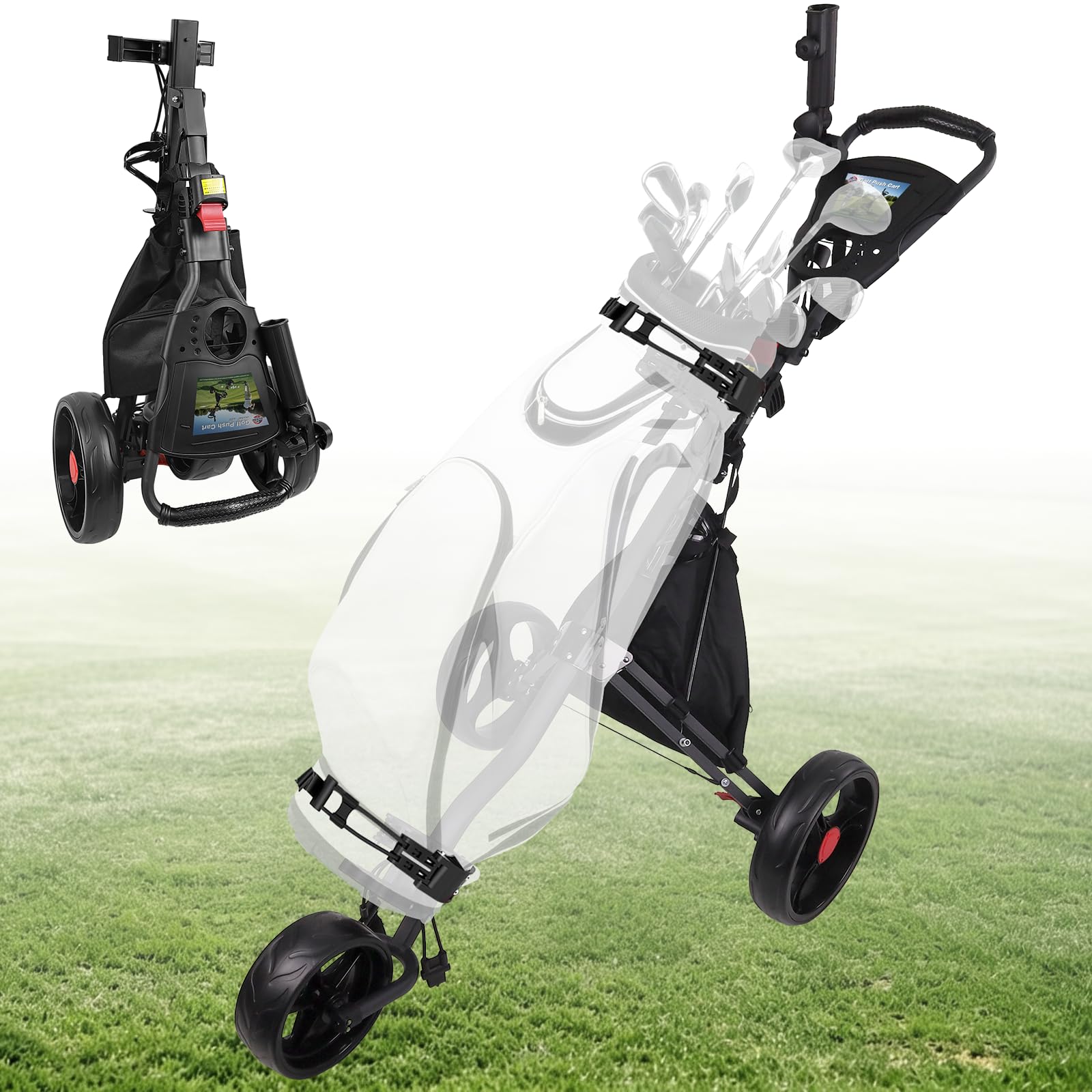 CruiseMaster Golf Push Cart, 1-Click Folding Design