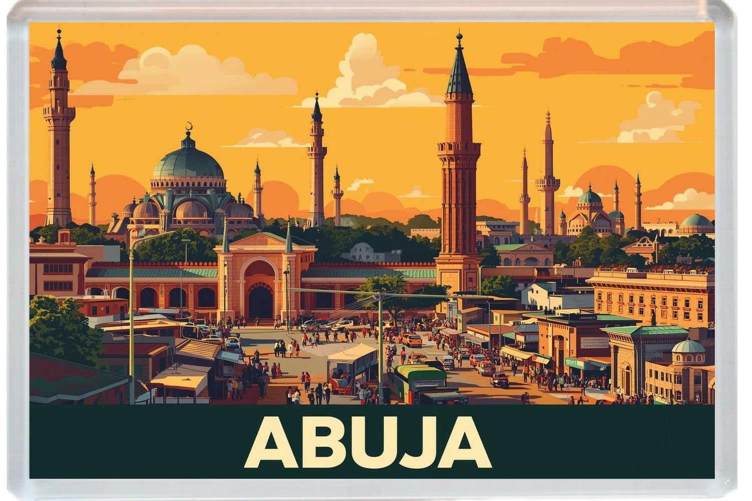 Abuja - Nigeria - Jumbo Artistic Fridge Magnet 96 x 67mm BBSFHM3492