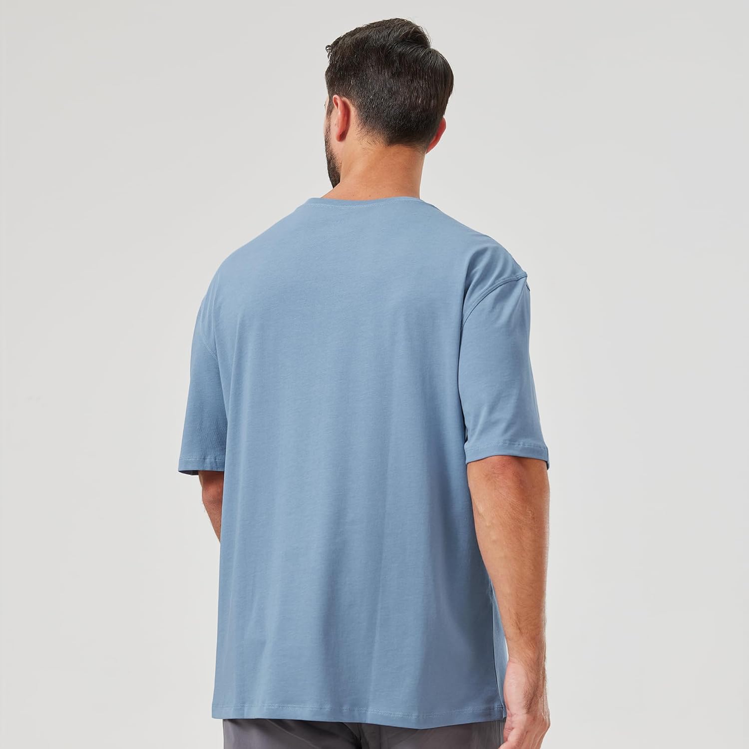 netdraw Men's Oversized Bamboo Viscose Cotton T-Shirt Loose Fit Casual Solid Basic Crewneck Short Sleeve Tee - Image 5