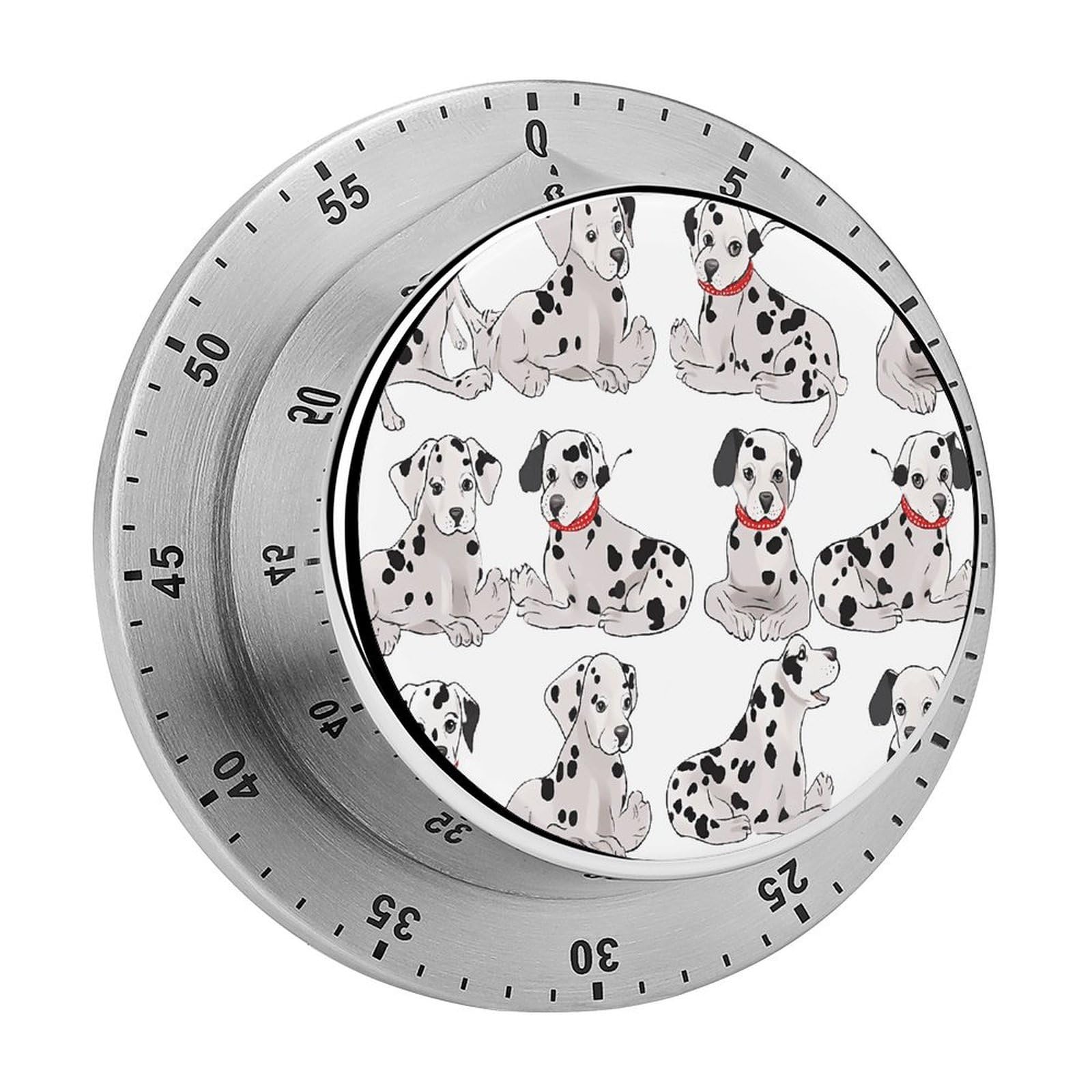Cute Dalmatian Visual Timer Cute Desk Timers No Batteries Required Magnetic Indoor Countdown Timers Loud Alarm Exquisite Manual Time Timer Clock for Gift