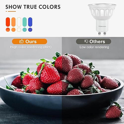 Miniatura 5 de Bombillas LED GU10 regulables, luz diurna de 5000 K, bombilla MR16 GU10 de repuesto para iluminación de riel empotrada, bombillas LED de 5 W 500