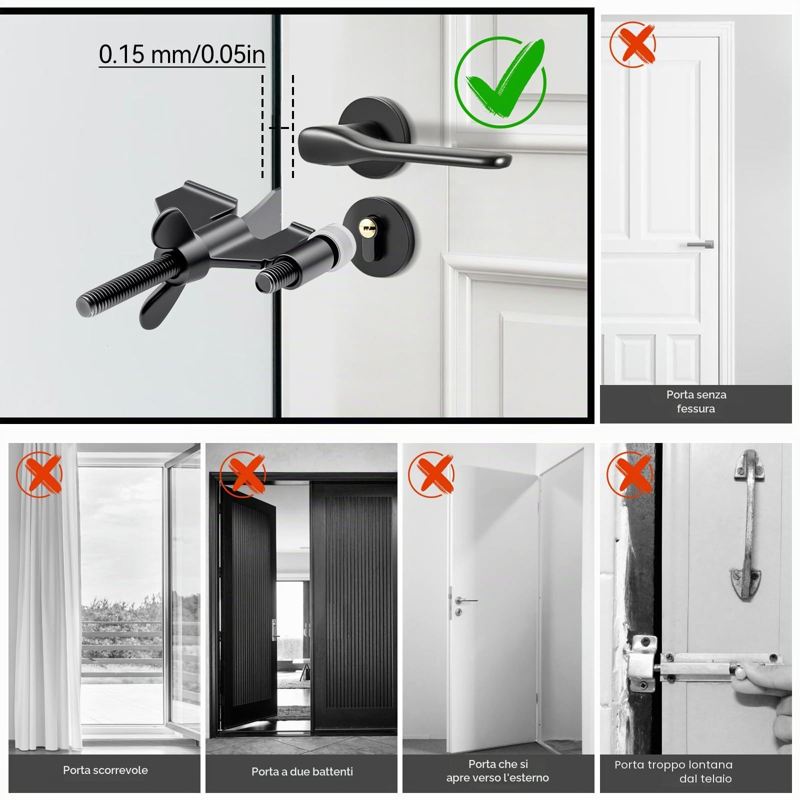 AceMining Serratura portatile migliorata per porta di casa, serratura per la privacy, perfetta per viaggi, hotel, casa, appartamento, università e viaggi per una maggiore