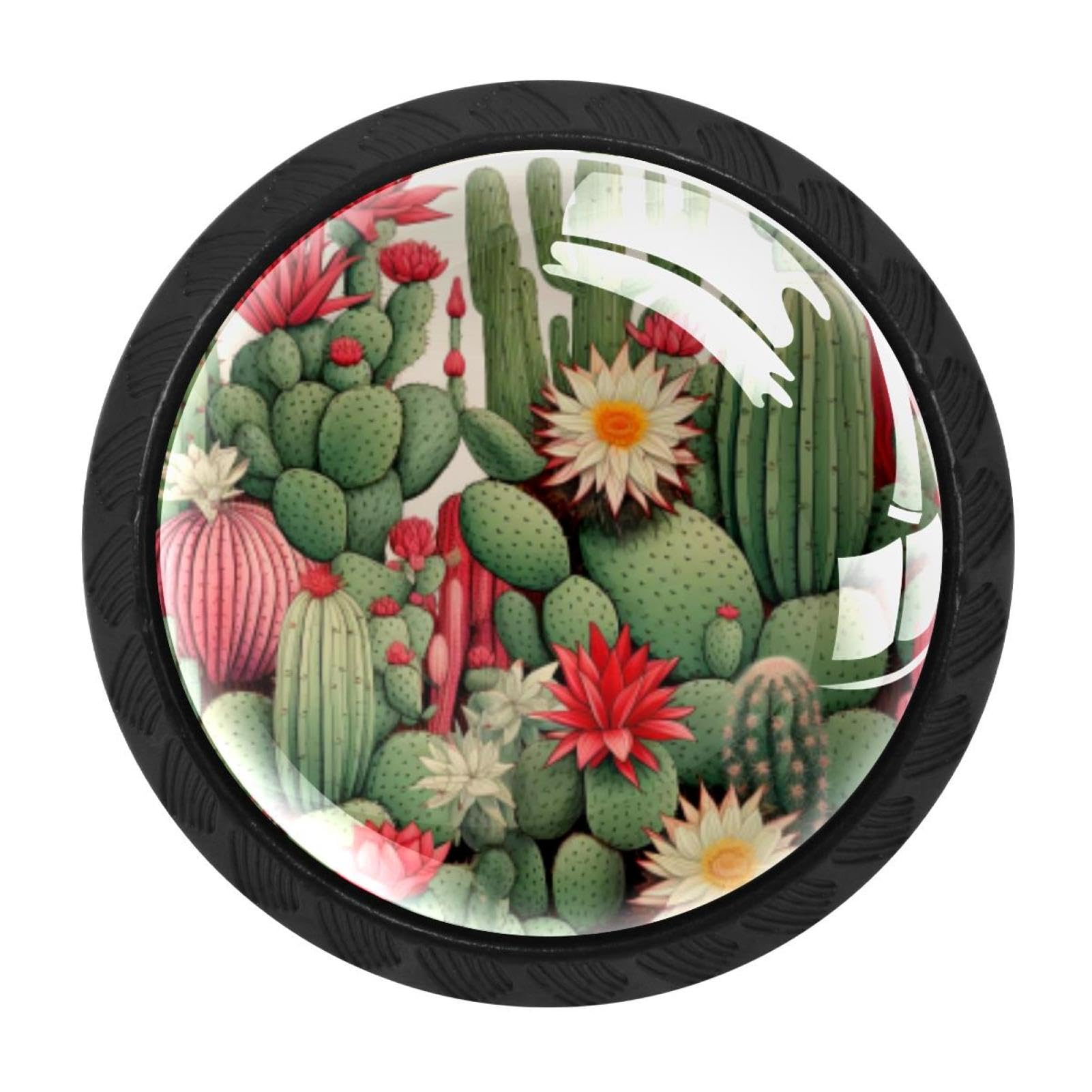 CHENZZZZ 4 Pack Cactus Drawer Knob Cabinet Hardware