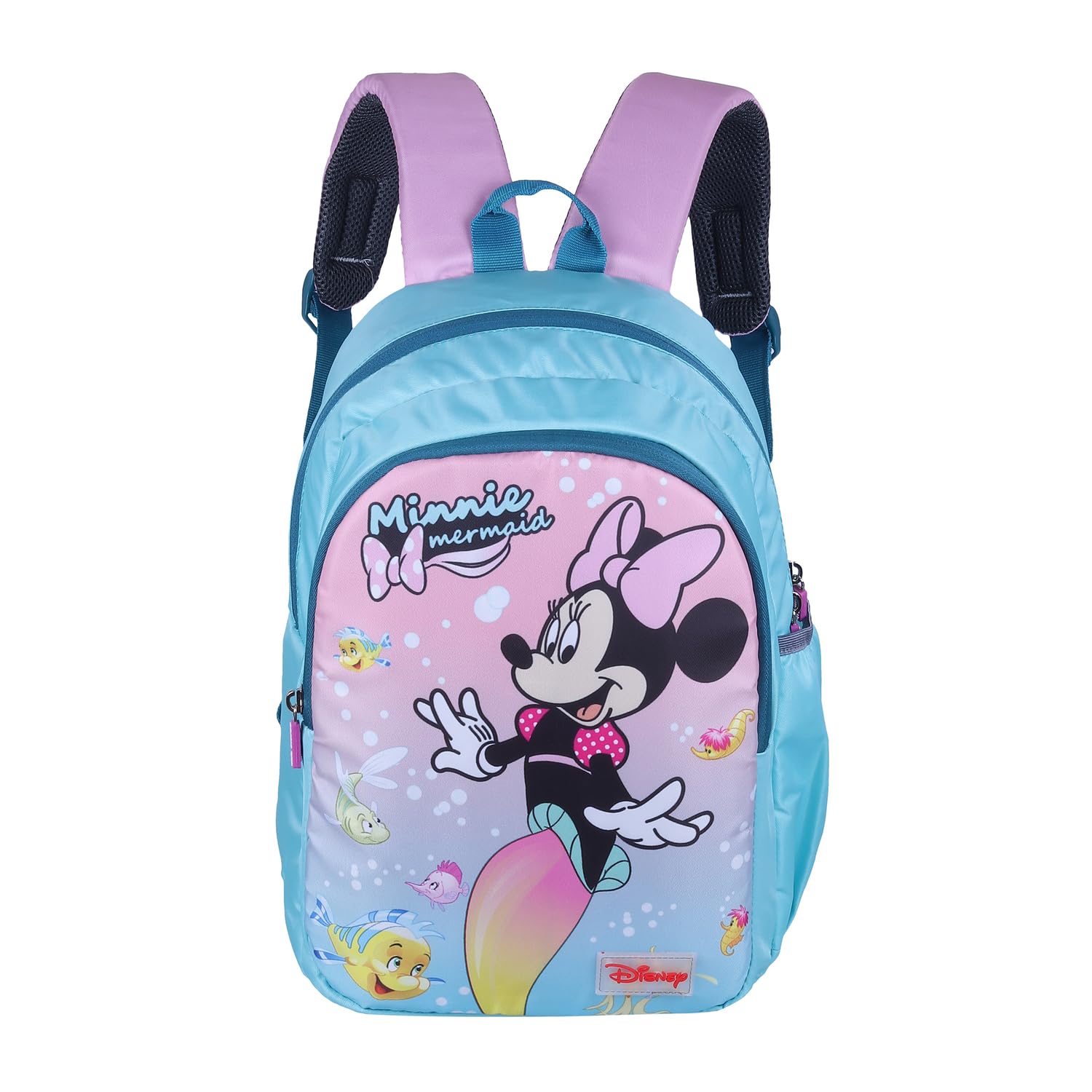 disney Kids School Bag Soft Plush Backpacks Cartoon Printed Minnie Mouse School Bag for Unisex Kids | Casual Bagpack | Blue & Pink(5-12 Years) AZ908-picture-19